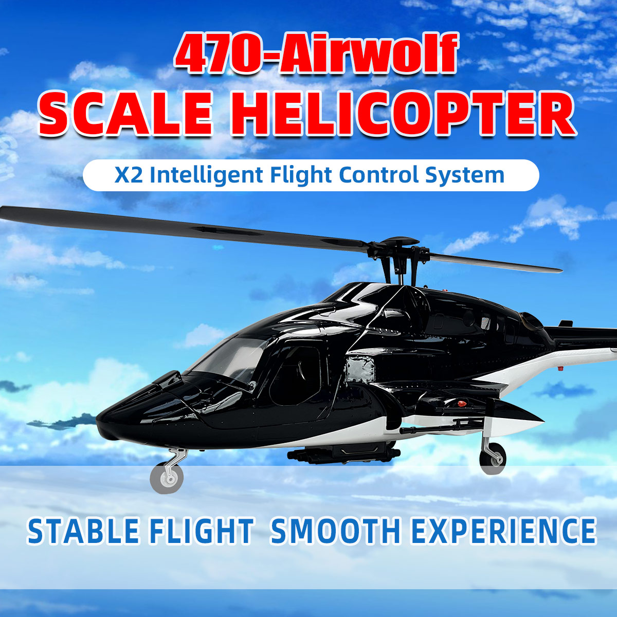 Rc Helicopter Nitro - 470 크기 Airwolf RTF RC 헬리콥터