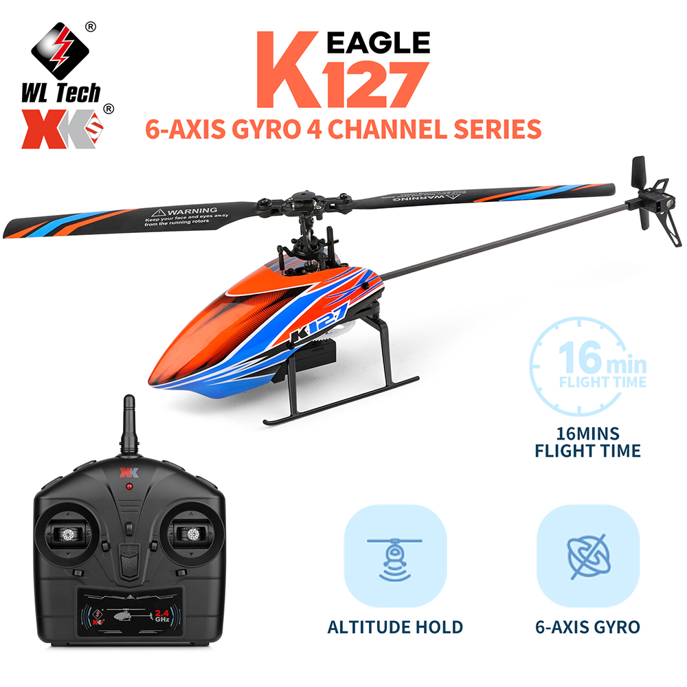 Rc Helicopter Single Rotor - WLtoys XK K127 2.4G 4CH 6-Aixs