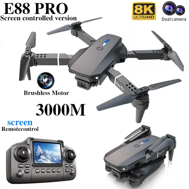 전문 E88 프로 드론 스크린 8K HD 카메라 WiF - Rc Helicopter Electric 리뷰 및 가격