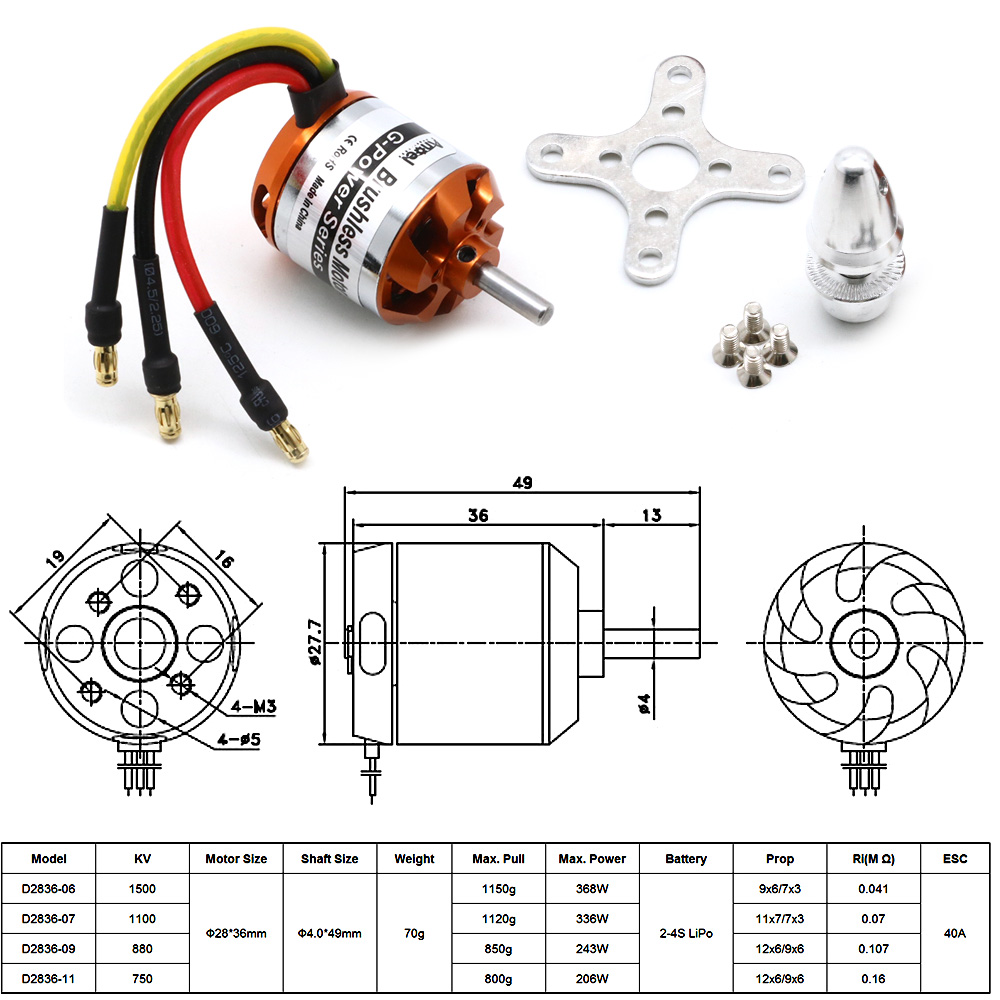 RC 모터 D2836 750KV 1500KV 880KV - Rc Helicopter Battery 리뷰 및 가격