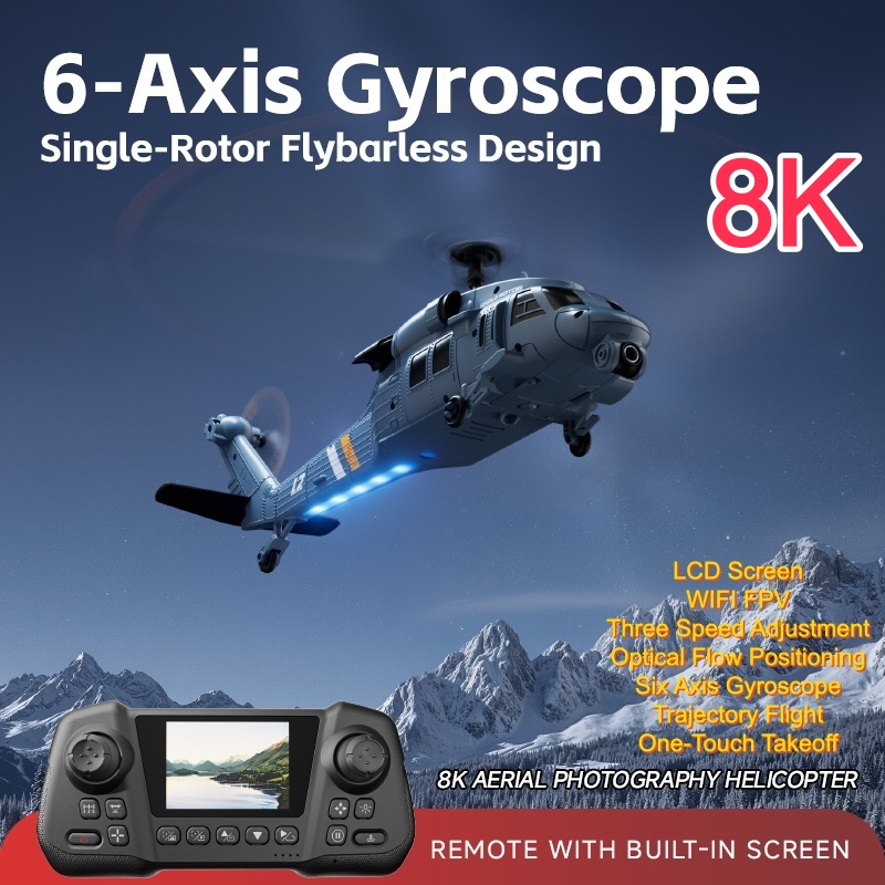 군용 원격 조종 스크린 헬리콥터 6축 자이로 단일 로터 - Rc Helicopter Single Rotor 리뷰 및 가격