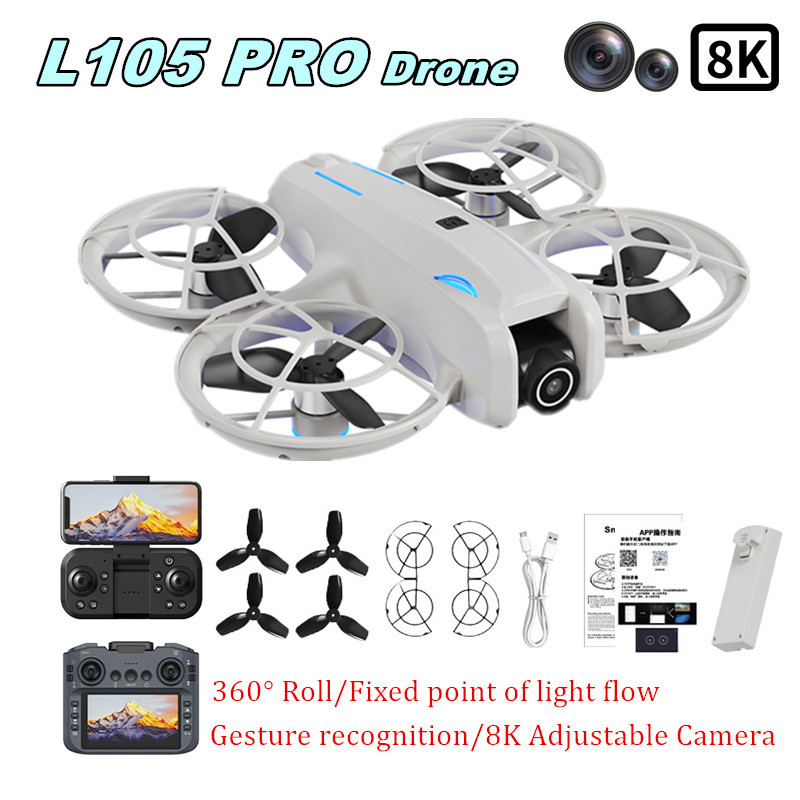 L105 PRO 드론 듀얼 8k 렌즈 완전 충돌 방지  - Rc Helicopter Charger 리뷰 및 가격