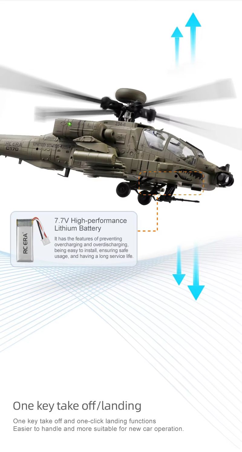 새로운 재고 입고 RC 시대 AH-64D 아파치 헬리콥 - Rc Helicopter Single Rotor 리뷰 및 가격